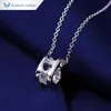 Tianyu Gems Fine Jewelry Charms Chaîne Ras Du Cou Femmes 925 Sterling Diamond Moissanite Pendentif Plaqué Or 18K Collier En Argent