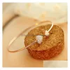 Bangle Fashion Micropave Cubic Zirconia High Quality Gold Sier Women Open Hearts Bracelets For Ladies Wedding Jewelry No Boxes Drop D Dhucd