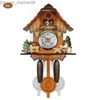 Horloges murales Horloges murales Coucou Artisanat Vintage Maison d'arbre en bois pour chambre Salon École Bureau Z230706