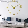 Horloges murales 3D acrylique simple bricolage numérique horloge murale salon chambre décors cuisine oiseau décoration artisanat horloge murale Z230706