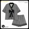 Vêtements de nuit pour femmes Pijamas été Kawaii Lingere coton Pjs jeunes filles maison vêtements japonais Kimono Style mode pied de poule