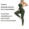 Macacões femininos Macacão Macacão feminino Fitness Crossless Bodysuits sem costas Ginásio feminino Esporte ativo Roupa esportiva Siamese Dhqsc