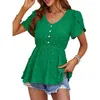 Women's T Shirts Women Ruffle Petal Sleeve Shirt Babydoll Loose Fit Hide Belly Tunic Top