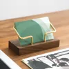 Business Card Files Brass Business Card Holder Office Desktop Storage Box Counter Display Stand Memo Shelf Wooden Business Card Case Accessories 230704