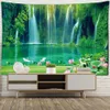 Tapestries Dome Camera's Mountain Waterfall Tapestry Wall Hanging Forest Natuurlijk landschap Tapijt Tapestry Home Decor Polyester Tafel Cover Forest Night Tapestry R230714