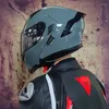 오토바이 헬멧 이중 바이저 모듈 식 플립 업 헬멧 도트 승인 된 풀 페이스 카스크 모토 레이싱 카스코 폐지 파라