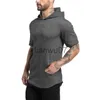 Männer T-Shirts Neue Marke Baumwolle Mit Kapuze Casual Turnhallen Kleidung Fitness Herren Mode Sport Hip Hop Sommer Bodybuilding Muskel Kurzarm T-shirt J230705