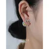 Charm designer M Letter Round Ball Earrings in Front and Back of Miao Family, Feminine Style, Fashion Ball, Colorful Small Square Face YLAK