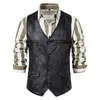 Men's Vests Fashion Vneck Suede Vest Casual Singlebreasted Business Suit Men Sleeveless Jacket Waistcoat 230705