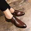 Diseñador de la marca Zapatos de vestir para hombre Clásico de cuero genuino Hebilla Correa de monje Marrón oscuro Negro Oficina Zapatos formales de negocios para hombres