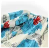 2023 Zomer Multicolor Bloemenprint Lint Stropdas Strik Jurk Korte Mouw Ronde Hals Knoppen Midi Casual Jurken W3L045705