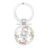 Keychains Lanyards Arrival Christian Scripture Women Catholic Bible Rose Flower Charm Key Ring Chains For Men Fashion Religion Jew Dhyfh