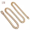 Partihandel Choker 18K Gold Custom Cuban Link Chain 18K Gold Cuban Miami Chain Real Gold 8.75mm Miami Monaco Cuban Link Necklace