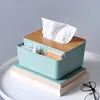 Stitch Multicompartments Creative Tissue Box Desktop houten deksel salontafel papieren afstandsbediening telefoon opbergbox bureau decor