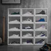 Fold Shoe Cabinet High Light Transmission Transparent Slippers Sneakers Storage Shoes Box Thickened Dustproof Shoe Organizer Box L230705
