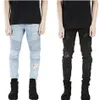 Whole-rock star vêtements designer pantalons slp bleu noir détruit menstrousers slim denim droit biker skinny pantalons hommes rippe248G