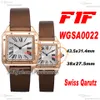 F1F Dumon WGSA0022 Swiss Quartz Unisex Mens Ladies Watch Rose Gold Silver Black Roman Dial Brązowy skórzany pasek Super wersja Reloj Hombre Edition Puretime A01A