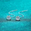 Ciondolo SMYEE Orecchini in moissanite placcati in oro bianco 1/2CT adatti per nappe da donna Orecchini pendenti classici in colore D Laboratorio con diamante S925 Argento sterling Z230706