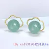 Brincos pendentes Nephrite Jade Bead Verde Acessórios chineses Presente de energia Pedra preciosa de luxo Ear Studs Pedra natural de prata 925