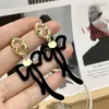 Baumelnde Ohrringe MENGJIQIAO Koreanische Mode Schwarz Samt Schleife Lange Tropfen Für Frauen Mädchen Trendy Metall Kreis Pendientes Schmuck Geschenke