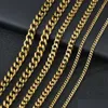 Chains M 5Mm 7Mm Stainless Steel Cuban Link For Women Men 18K Gold Plated Titanium Choker Necklace Fashion Jewelry Drop Delivery Nec Dhsho