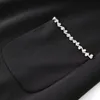 2023 فستان سوداء سوداء صلبة فستان قصير جولة رقبة في الركبة بطول الفساتين غير الرسمية W3L043908