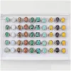 Bande Anneaux 20 Pcs Hommes Vintage Mticolor Mix Pierre Naturelle Agate Malachite Tigereye Sier Couleur Anneau Pour Les Femmes De Mode Bijoux Partie Dro Dh2Uh