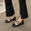 Sapatos sociais de marca feminina Slingbacks femininos salto alto bombas de verão bico redondo feminino sapato Mary Jane Zapatillas De Mujer