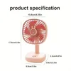 Wireless Portable Fan 1200mA Ultra Long Standby Silent Desktop Fan With Night Light Shaking Function (with Lifting Rope)