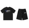 Herren-T-Shirts, Sommer-Trapstar-T-Shirt, Regenbogen-Handtuch-Stickerei, Decoding, Herren-Damen-T-Shirt, Herren-Shorts, Caprihosen, Schwarz-Weiß-Rundhals-T-Shirt, Größe S-XL