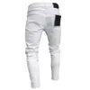 Jeans da uomo Jeans con ricamo bianco Jeans da uomo in cotone elasticizzato strappato Jeans skinny hip-hop di alta qualità con buco nero Pantaloni in denim oversize slim fit 230705