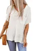 여자 T 셔츠 2023 기본 V- 넥 견고한 얇은 여름 풀오버 여성 여성 니트 리브 스웨터 슬림 한 짧은 소매 느슨한