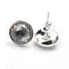 Stud Earrings 925 Sterling Silver Big Grey Cubic Zircon Stone For Women Wedding Engagement Fine Jewelry