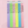 Autres fournitures de fête d'événement Crayons de couleur en bois gravés personnalisés Stylo de décor scolaire personnalisé avec gomme Cadeau de mariage Favors Baby Shower Party 230704