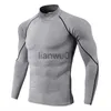 Herr T-shirts Rashguard Herr Fitness Långärmad T-shirt Kompression Basket Träning Sport Tights Herr Snabbtorka Bodybuilding Gym Skjortor J230705