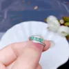 Klusterringar KJJEAXCMY Boutique Smycken 925 Sterling Silver Inläggningar Naturliga Emerald Runda Ädelstenar Kvinnliga Ring Support Detektion Mode