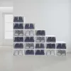 20pcs Shoe Box Set Foldable Storage Plastic Clear Home Organizer Rack Stack L230705