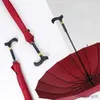 Şemsiye çok işlevli büyük güneş kırmızı şemsiye kadınlar yaşlı erkekler koltuk değneği uzun saplı şemsiye dağcılık yağmur şemsiyeleri