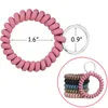 Set da 6 Pezzi Portachiavi Opaco Telefono Coil Elastici Elastici per Capelli Elastici per Capelli a Spirale, Senza Piega Cavo Telefonico Elastici per Capelli in Plastica per Donne e Ragazze