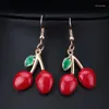 Boucles d'oreilles pendantes 2023 mode belle rouge cerise douce conception mignonne goutte pour les femmes cadeaux vacances bijoux