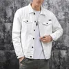 Men's Jackets Spring Autumn White Denim Jacket Men Japanese Style Cotton Multiple Pockets Loose Coat Male Brand Clothes