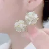 Stud Earrings Luxury Designer Flower Opal For Women Wedding Engagement Earring Valentines Day Gift Jewelry Pendientes Mujer