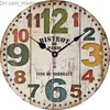 Relógios de parede criativo europeu retro relógio de parede redondo vintage sala de estar relógios de quartzo decorativos relógio de parede moderno elegante de madeira silenciosa z230707