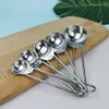 Herramientas de medición 5 piezas Cucharas de medición de acero inoxidable Hornear Cocinar Ingredientes líquidos secos Cucharadas apilables R230704