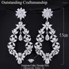 Dingla örhängen ThreeGraces Bohemian Multicolor Cubic Zirconia Vitguld Färg Long Drop Statement För kvinnor Balsmycken E1338