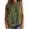 Women's T Shirts Women O Neck Sleeveless Casual Solid Cute Knot Tank Tops Blouse Shirt 2x Top Underwear Apparel Bra