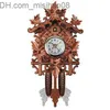 Wall Clocks Vintage Home Decorative Bird Wall Clock Hanging Wood Cuckoo Clock Living Room Pendulum C Craft Art Clock For New House Z230706