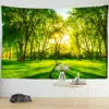 Tapisseries Dôme Caméras Route De Pierre Dans La Forêt Tapisserie 3D Paysage De Forêt Tenture Murale Style Bohème Pigeon Arbre Scène Décor À La Maison R230714