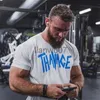 Męskie T-shirty Thavage Running Sports Luźny, ponadgabarytowy Chris Fitness Training Luźna, krótka koszulka z krótkim rękawem Bawełniana letnia męska koszulka do ćwiczeń J230705