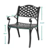 Conjunto de cadeiras de jantar de pátio, cadeiras de pátio interno de alumínio com braços para jardim, quintal, varanda, preto com pontos dourados simples e